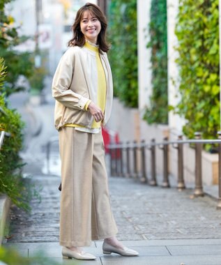 ANY SIS フリルスタンド シャツ イエローストライプ