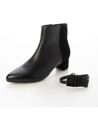 Riz raffinee <Riz raffinee>【2WAY】モチーフリボンショートブーツ ブラック