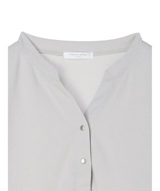 Green Parks カットジョーゼットドットボタンカーディガン Light Gray