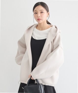 earth music&ecology フーディーダンボールジップブルゾン Ecru