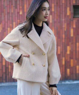 ANY SIS L 【2WAY】ブークレーシャギーラメ アウター アイボリー