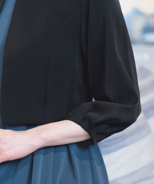 Tiaclasse 【洗える】タックパフスリーブボレロ ブラック