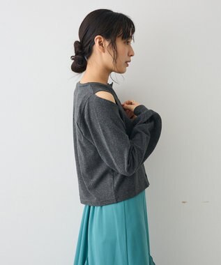 CRAFT STANDARD BOUTIQUE カットアウトデザインカーディガン Charcoal Gray