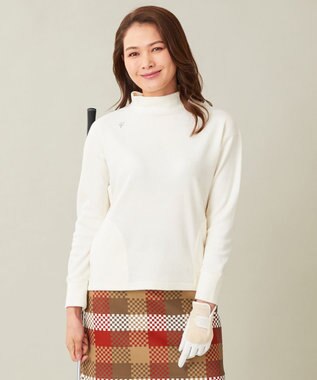 23区GOLF 【23Fondation/WOMEN】【吸湿発熱】モックネック プルオーバー アイボリー系