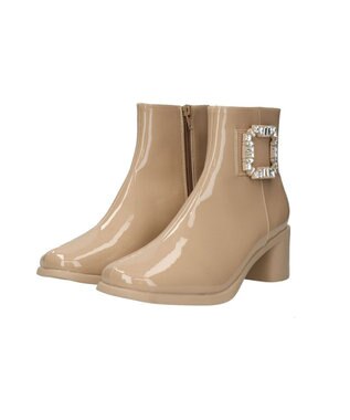 Bridget Birkin 【Bridget Birkin】ビジューバックルレインブーツ ベージュエナメル