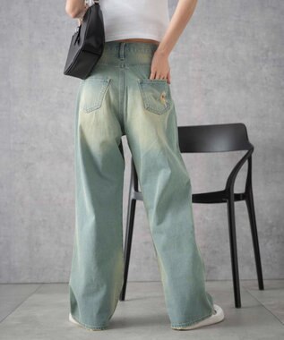 WEGO ヴィンテージウォッシュダメージデニムパンツ デニム淡加工色