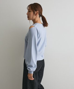 CRAFT STANDARD BOUTIQUE カットアウトデザインカーディガン Sax