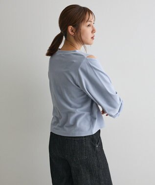 CRAFT STANDARD BOUTIQUE カットアウトデザインカーディガン Sax