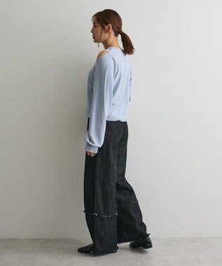 CRAFT STANDARD BOUTIQUE カットアウトデザインカーディガン Sax