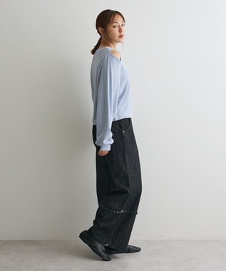 CRAFT STANDARD BOUTIQUE カットアウトデザインカーディガン Sax