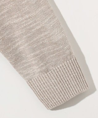 JOSEPH ABBOUD 【イタリア糸使用/清涼感/軽い/洗える/サスティナブル】スラブギマ ニット  ジップ ブルゾン ベージュ系