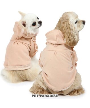 PET PARADISE ペットパラダイス フリルダブルフェイスパーカー 中型犬 ピンク