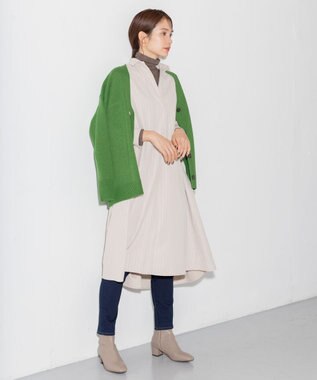 ANY 【洗濯機可】ラムウールVネック カーディガン ライトグリーン系