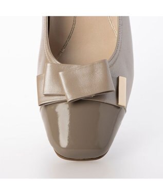 Riz raffinee <Riz raffinee>モチーフリボンパンプス ベージュメタリック