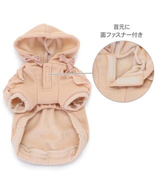 PET PARADISE ペットパラダイス フリルダブルフェイスパーカー 中型犬 ピンク