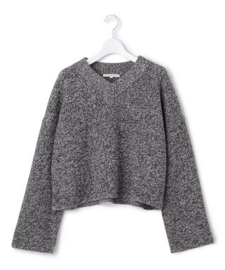 23区 S 【SLOW/一部店舗限定】ソフトウール Vネック ニット グレーミックス