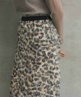 GRACE CONTINENTAL フェザーレオパードスカート ベージュ