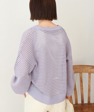 AMERICAN HOLIC 【先行予約】ジップアップメッシュニットカーディガン【WEB限定カラー有り】 Light Purple