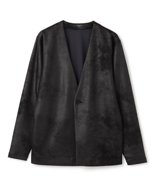 JOSEPH HOMME 新素材【ストレッチ/光沢感】レザーライクジャージー　カーディガン ブラック系