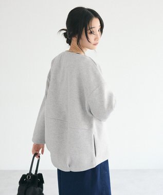 CRAFT STANDARD BOUTIQUE 圧縮ウール風ZIP付きジャケット Gray