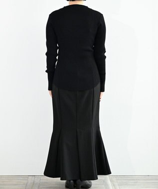 FORFORMO High-stretch Lib Knit Tops ハイストレッチリブニットトップス ブラック