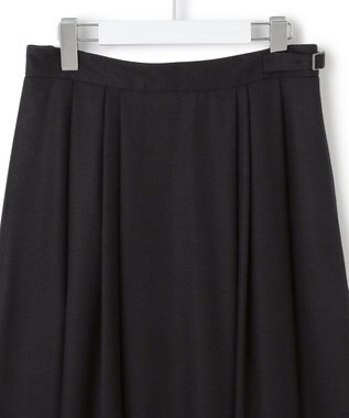 23区 【洗える】ウールミルドジャージー タック スカート ブラック系