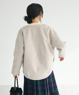 CRAFT STANDARD BOUTIQUE 圧縮ウール風ZIP付きジャケット Beige