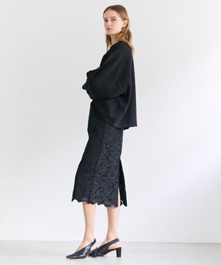 BEIGE， BROOM / スウェット風ライトフォルムプルオーバー Black