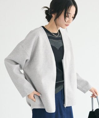 CRAFT STANDARD BOUTIQUE 圧縮ウール風ZIP付きジャケット