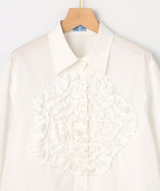 組曲 S 【組曲×setsuko sagittaire】フラワーフリルシャーティング ブラウス ホワイト系