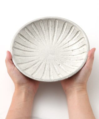 たち吉 【たち吉】粉引彫文中皿〈2枚〉美濃焼 キナリ