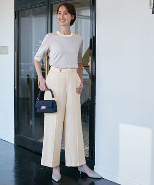 自由区 【XSサイズ～/洗える/セット着用可】シャインハイゲージ プルオーバーニット ライトグレー系