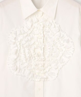 組曲 S 【組曲×setsuko sagittaire】フラワーフリルシャーティング ブラウス ホワイト系