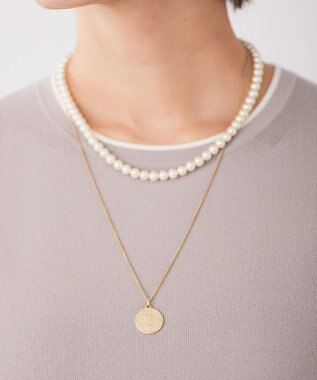 J.PRESS LADIES 【3WAY】 パールコイン 2連 ネックレス ゴールド系