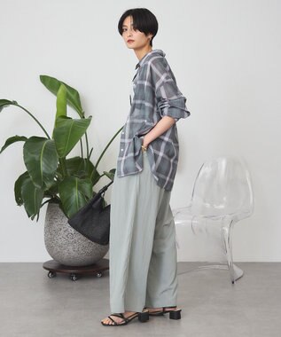 AMERICAN HOLIC 【3WAY】シアーチェックシャツ Green