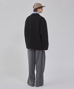 WEGO 【ユニセックス着用ITEM/MLサイズ展開】ボンディングスウェットテーラードジャケット ブラック