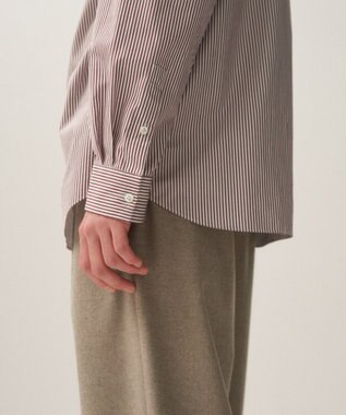 ATON SUVIN BROAD | スタンダードシャツ - UNISEX BORDEAUX STRIPE