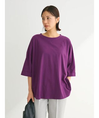 Green Parks インド綿 BIGサイズブロックロゴ半袖プルオーバー Purple