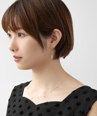TOCCA 【WEB限定】FRILL PEARL SWING PIERCED EARRINGS K10ゴールド 淡水パールピアス イエローゴールド系