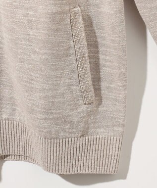 JOSEPH ABBOUD 【イタリア糸使用/清涼感/軽い/洗える/サスティナブル】スラブギマ ニット  ジップ ブルゾン ベージュ系