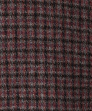 自由区 【リバーシブル】ウールリバー ノーカラーロングコート レッド系