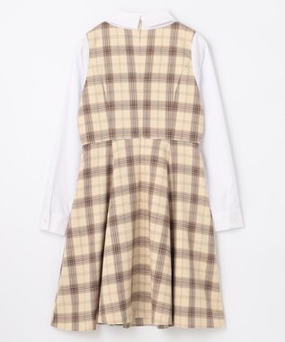 ANY KIDS 【any FAM JUNIOR】ジャケット付きワンピース ベージュ×ベージュチェック