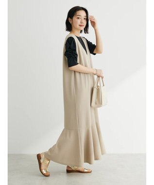 Green Parks カットジョーゼットマーメイドジャンスカ Gray Beige