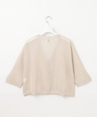 J.PRESS LADIES L 【洗える】シアーライトニット Vネック カーディガン ベージュ系