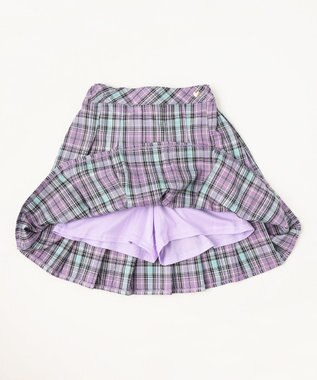 ANY KIDS ラメチェックプリーツスカパン ラベンダー系