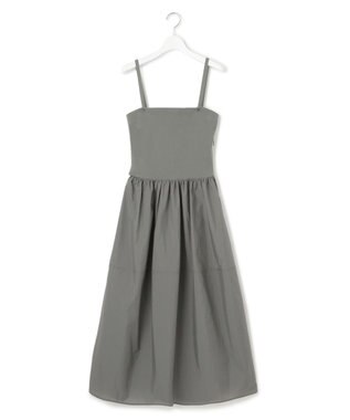 23区 S 【洗える】ブライトナイロンワッシャー ニットコンビワンピース カーキ系