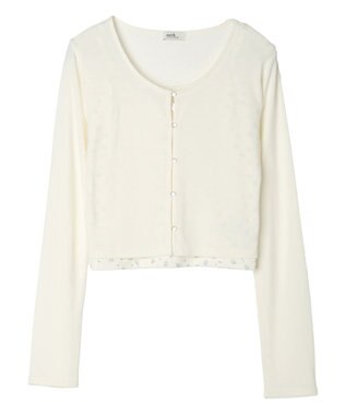 earth music&ecology ＳＥＴ２点カーディガン＋フラワーキャミ Ivory