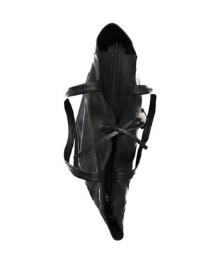 INTER-CHAUSSURES 【ANDREA CARDONE ITALI】メタリックレザートートバッグ ブラック