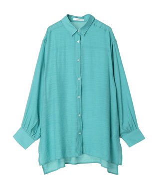 Green Parks ジャガードシアーシャツ Green