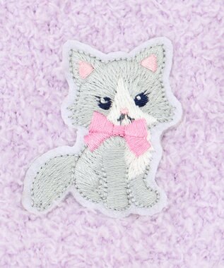 ANY KIDS アニマル刺繍手袋 ラベンダー（ネコ）